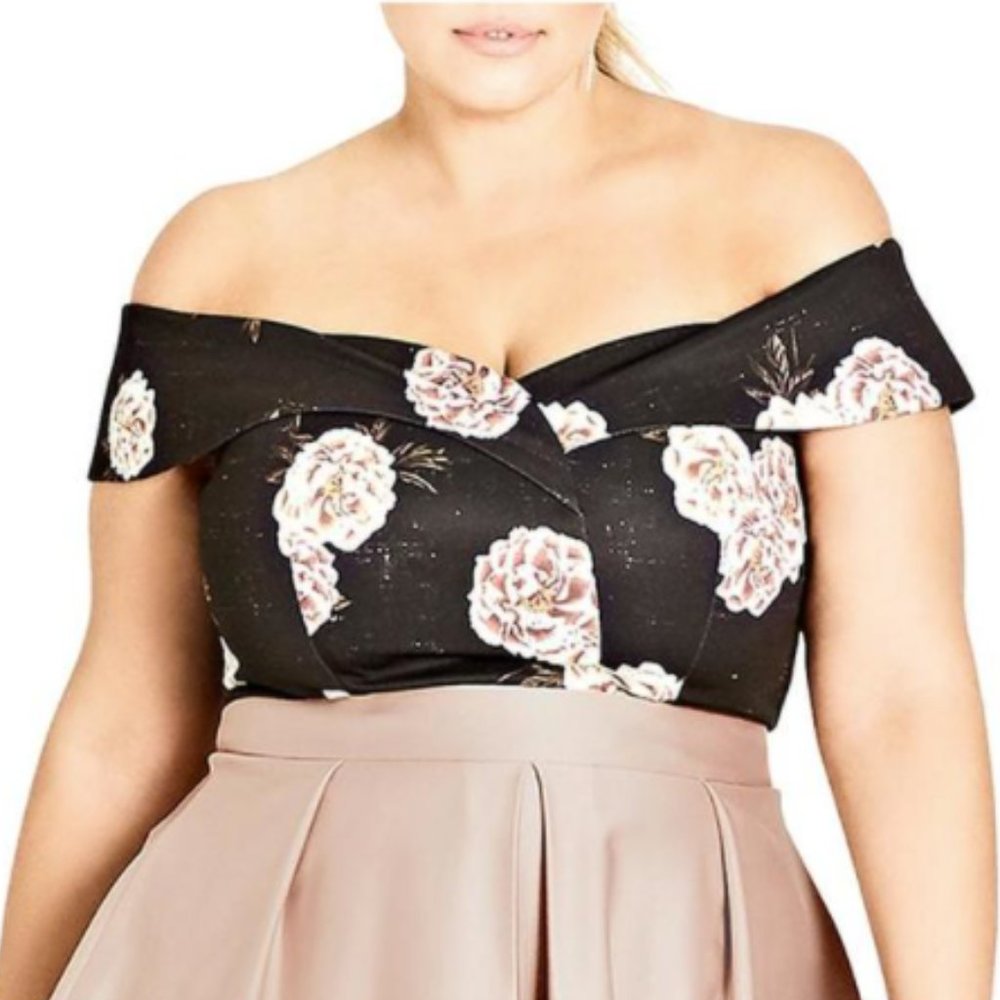 2 for $50 | City Chic | Antique Rose Dressy Off the Shoulder Crop Top | Size XS